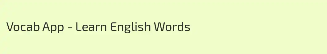 Vocab App - Learn English Words